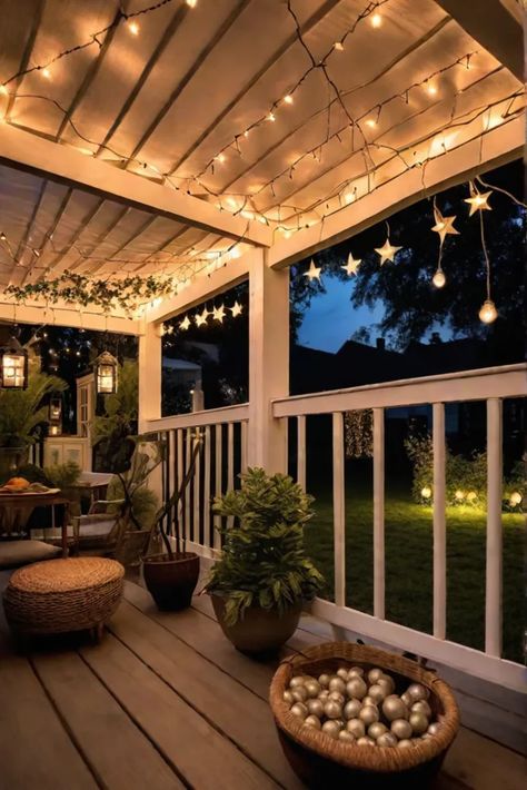 Fairy Lights Oversized Planters, Repurposed Decor, Beach House Exterior, Vintage Suitcases, Front House, Open Sky, Desert Landscaping, Porch Decor, Antique Shops