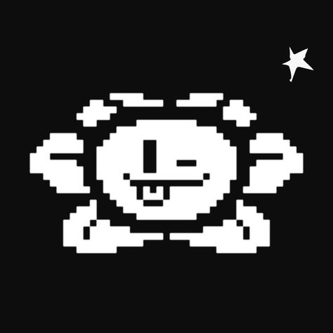 Flowey the flower from Undertale Flowey The Flower Icon, Undertale Icons Pixel, Undertale App Icons, Undertale Pfp, Undertale Aesthetic, Undertale Music, Undertale Pixel Art, Halftone Illustration, Undertale Flowey