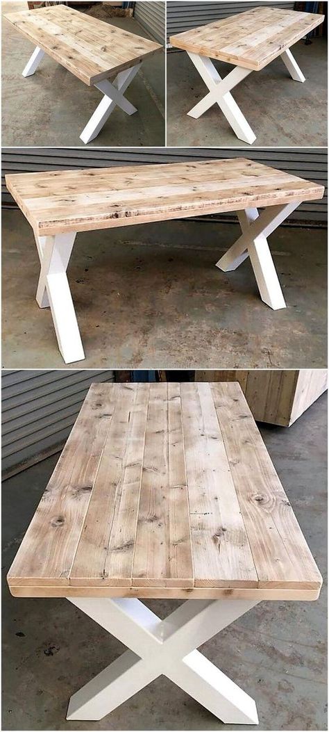 Pallet Dining Table, Pallet Furniture Designs, Pallet Kitchen, Table Picnic, Dekor Diy, Pallet Decor, Something Unique, Old Pallets, Pallet Ideas