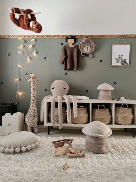 Earthy Kids Room, Toddler Rooms Boy, Toddlers Room Boy, Toddler Room Wallpaper, Boy Room Ideas Toddler, Neutral Kids Rooms, Toddler Boy Rooms, Toddler Boys Room Ideas, Neutral Toddler Room