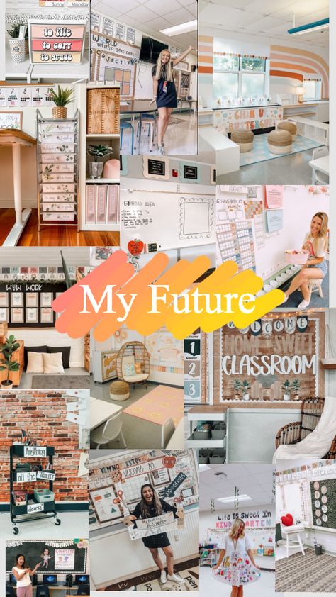 Early Childhood Education Teacher, Teacher Future Job, Elementary Teacher Vision Board, Teacher Dream Board, Future Teacher Vision Board, Vision Board Ideas Teacher, Teacher Mood Board Aesthetic, Teachers Vision Board, Teacher Dream Job