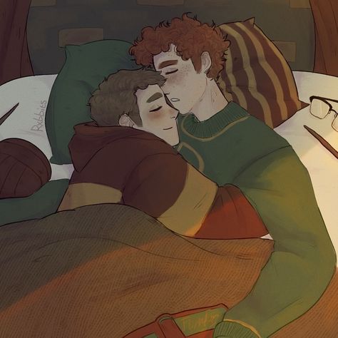 Art by @rxbbits on Insta Percy Weasley, Oliver Wood, Funny Harry Potter Jokes, Gay Harry Potter, Harry Potter Icons, Harry Potter Pin, Harry Potter Magic, Harry Potter Comics, Harry Potter Ships