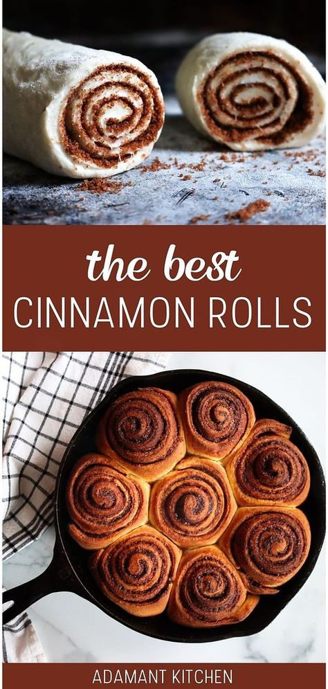 Discover the best cinnamon rolls with frosting from our easy bread recipes. These homemade treats, perfect for any occasion, feature luscious swirls of cinnamon, brown sugar, and butter, all baked to perfection in a cast iron skillet. Top them off with creamy cream cheese frosting for the ultimate comfort food experience. Find more easy desserts, easy brunch ideas, and cast iron skillet recipes at adamantkitchen.com. Cast Iron Bread Recipes, Skillet Cinnamon Rolls, Easy Brunch Ideas, The Best Cinnamon Rolls, Cinnamon Roll Waffles, Best Cinnamon Rolls, Iron Skillet Recipes, Foraged Food, Skillet Recipes