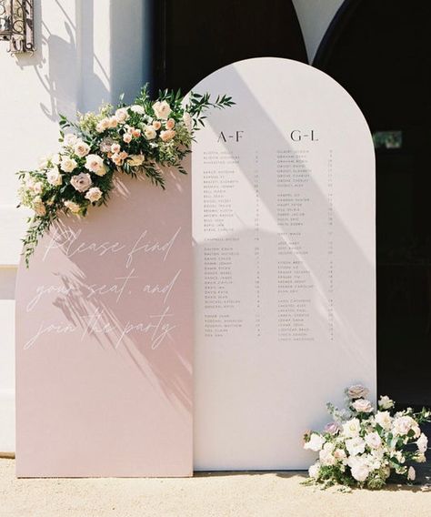 Welcome guests in style with our stunning Wedding Welcome Sign and Seating Chart Arch, featuring a pastel summery floral design for a touch of elegance. Crafted from durable foam board and equipped with free-standing stands, this large format sign adds a minimal and chic aesthetic to your event décor.   Whether your theme is rustic charm, modern sophistication, or whimsical romance, we can customize the design to reflect your unique style and vision. Wooden Arch Seating Chart Wedding, Wedding Seating Chart And Welcome Sign, Foam Board Seating Chart Wedding, Wedding Signs Arch, Large Wedding Seating Chart Display, Seating Chart Wedding Arch, Arch Seating Chart Wedding, Wedding Boards Signs, Standing Seating Chart