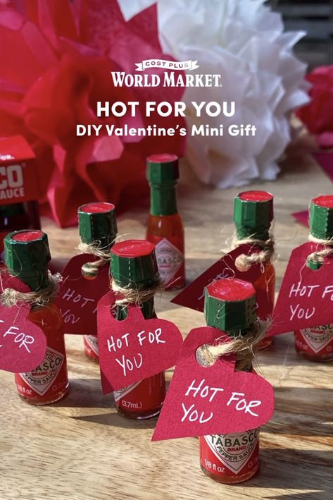 Hot Sauce Valentine, Valentine Baskets For Him, Valentines Gift For Boyfriend, Valentine Baskets, Hot Sauces, Valentines Ideas, Cost Plus World Market, Valentines Gifts For Boyfriend, Gift For Boyfriend