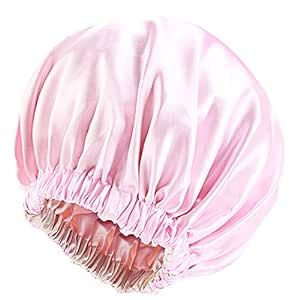 Satin Bonnet Silk Bonnet Hair Bonnet for Sleeping-Slouchy Beanie Hat Satin Sleep Cap for Women's Natural & Curly Hair(Pink) Satin Bonnet Sleep, Foam Rollers Hair, Silk Hair Bonnets, Natural Curly Hair, Silk Bonnet, Slouchy Beanie Hat, Satin Bonnet, Hair Clamps, Hair Bonnet