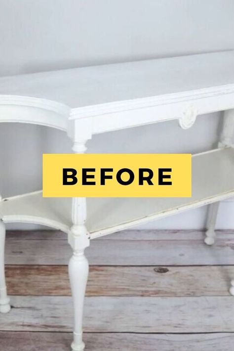 Decorating on a budget? Check out this $25 old console table flip idea. This DIY project is perfect for adding some farmhouse decor to your living room or entryway. Check out the before and after photos for some upcycling inspiration. #diy #consoletable #makeover Console Table Makeover, Mudroom Makeover, Farmhouse Entry, Diy Console, Table Flip, Diy Console Table, Faux Granite, Old Table, Diy Shutters