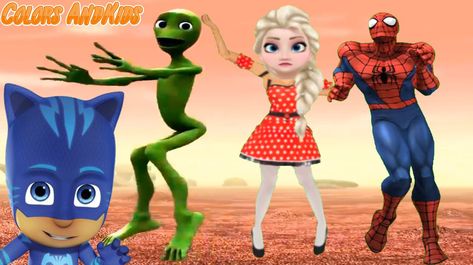 alien dance spiderman frozen elsa pj masks Alien Dance, Elsa And Spiderman, Frozen Elsa, Elsa Frozen, Spiderman, Frozen, Disney Princess, Disney Characters, Disney