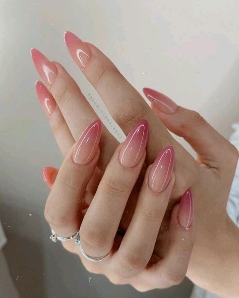 Kutek Disney, Red Polish, Pink Ombre Nails, Colorful Nails, Smink Inspiration, Blush Nails, Jelly Nails, Red Prom, Pink Nail