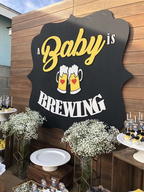 Office Baby Showers, Baby Shower Party Planning, A Baby Is Brewing, Man Shower, Baby Is Brewing, Couples Baby Showers, Coed Baby Shower, Pamper Party, Baby Shower Party Ideas