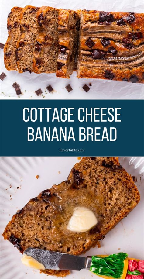 Bread With Cottage Cheese, High Protein Banana Bread, Cottage Cheese Banana, Making Banana Bread, Cottage Cheese Recipe, Healthier Dessert Options, Baked Breakfast Casserole, Protein Banana Bread, Banana Nut Bread Recipe