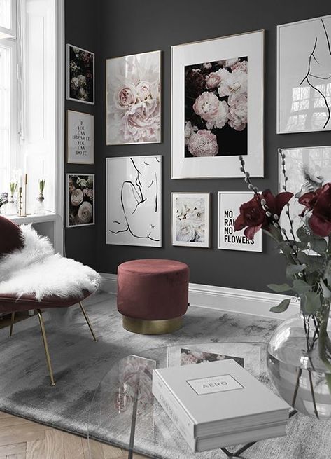 Roses Poster, Design Ložnic, Interior Design Per La Casa, Wall Inspiration, Design Del Prodotto, Cheap Decor, Inspiration Wall, A Living Room, Design Case