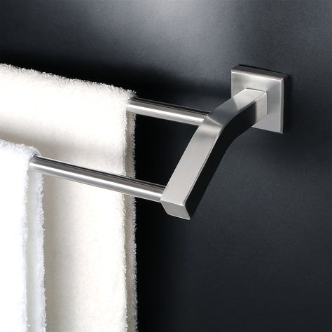 Alise GK9009 SUS304 Stainless Steel Bathroom Double Towel Bar Towel Rack Hanger 25Inch Length Wall MountBrushed Nickel * You can get more details by clicking on the image.-It is an affiliate link to Amazon. #bathroom Towel Racks For Bathroom, Amazon Bathroom, Drying Room, Wall Mounted Towel Holder, Drill Bit Sizes, Double Bath, Double Towel Bar, Bar Rack, Steel Bathroom