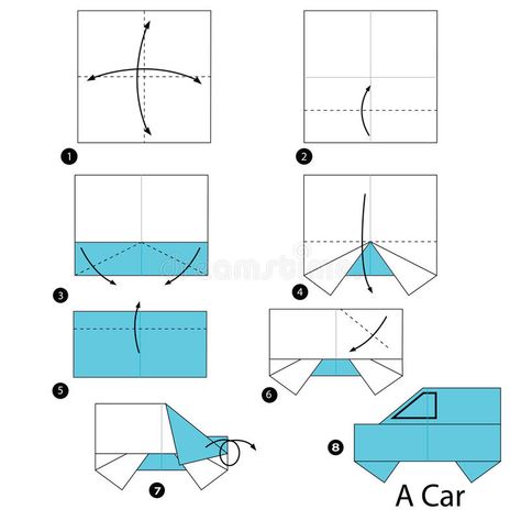 Paper Toy Car, Origami Car, Kids Origami, Car Stock, Paper Car, Car Craft, How To Make Origami, Origami Animals, Seni Origami