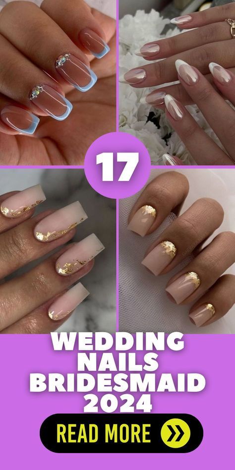 Add a touch of glamour to your bridesmaid look with elegant gold and black nails. These nails are the epitome of class and sophistication, making them perfect for any wedding, especially one with a champagne theme. The combination of metallic gold and deep black adds a luxurious touch to your nails. Bridesmaid Nails Rose Gold, Wedding Nails With Gold, Champagne Nails Wedding, Maid Of Honor Nails Ideas, Classy Bridesmaid Nails, Champagne Nail Designs, Bridesmaid Nail Ideas, Elegant Acrylic Nails, Gold Wedding Nails