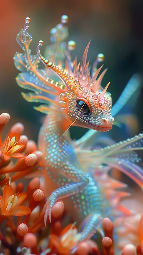 🎁🌟Get Newest Midjourney Prompts - Go to Link in my Bio🖱️🔗 Baby Dragon Art, Happy Sunday Morning, Sea Creatures Art, Strange Beasts, Water Creatures, Sea Plants, Joy And Peace, Cute Fantasy Creatures, Sea Dragon