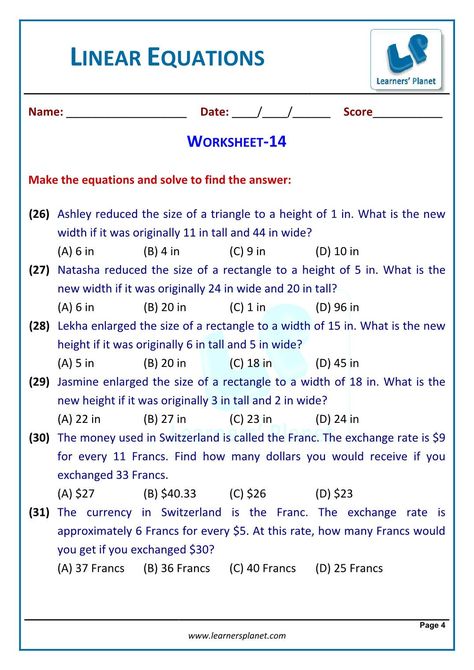 Linear Equation Word Problems Worksheet Grade 7 Linear Equations In One Variable Word Problems Linear Equations In One Variable, Math Minutes, Radical Expressions, Solving Linear Equations, Writing Equations, Sequencing Worksheets, Teacher Evaluation, Linear Function, Mathematics Worksheets