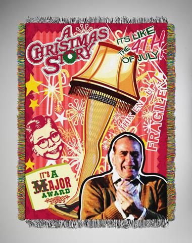 A Christmas Story Throw Blanket Office Xmas Gifts, Christmas Comedy Movies, Brother Christmas, Hand Woven Blanket, Toy Story Buzz, Retro Lamp, Woven Tapestry, Office Christmas, Plush Throw Blankets