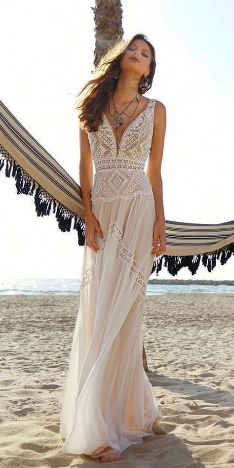 Western Wedding Dresses, Boho Beach Wedding, Pnina Tornai, Beach Wedding Dress Boho, Destination Wedding Dress, Lace Beach Wedding Dress, Bohemian Wedding Dress, Wedding Boho, Hippie Dresses