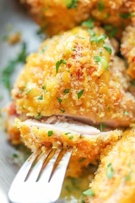 Oven Fried Chicken with Honey Mustard Glaze Chicken With Honey Mustard, Chicken With Honey, Honey Mustard Glaze, Baked Chicken Recipes Easy, Oven Fried, Oven Fried Chicken, Easy Baked Chicken, Savoury Recipes, Baked Spaghetti