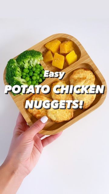 Easy healthy Recipes / BLW & Toddler Meals on Instagram: "POTATO CHICKEN NUGGETS! Made with only 4 ingredients!✔️ These homemade Potato Chicken Nuggets are an easy kids dinner and the whole family will enjoy it too! It is an alternative to fast food chicken nuggets packed with nutrition and have a veggie hidden right in the mix. Also, you can prepare these nuggets in no time. 🙌🏻 Ingredients: 1 cup shredded cooked chicken 1 egg 1/2 cup shredded cheese 1 medium cooked peeled potato *salt Easy Kids Dinner, Shredded Cooked Chicken, Easy Dinners For Kids, Potato Chicken, Kids Dinner, The Nugget, Cooking Chicken To Shred, Food Chicken, Cooked Chicken