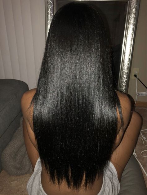 Length Retention Natural Hair, Long Relaxed Hair, Relaxed Hair Journey, Healthy Black Hair, Pressed Natural Hair, Silk Press Natural Hair, Natural Straight Hair, Waist Length Hair, Long Shiny Hair