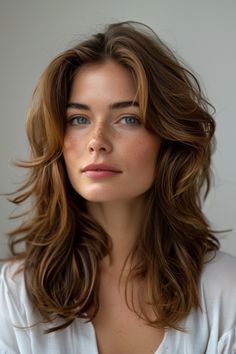 23 Elegant Long Layered Haircuts to Enhance Straight Hair Wavy Mid Length Hair, Brown Hair Inspo, Mid Length Hair With Layers, Long Layered Haircuts, Medium Long Hair, Midlength Haircuts, Casual Hairstyles, Mid Length Hair, Curtain Bangs