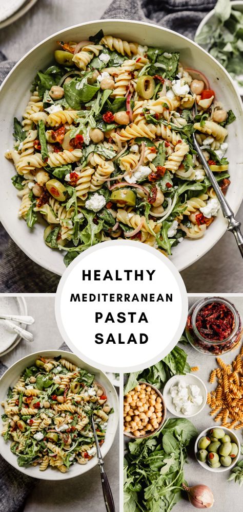 Healthy Mediterranean Pasta, Mediterranean Pasta Salad, Weekday Lunches, Healthy Pasta Salad Recipes, Health Lunch, Mediterranean Recipes Healthy, Mediterranean Pasta Salads, Mediterranean Diet Recipes Dinners, Healthy Pasta Salad