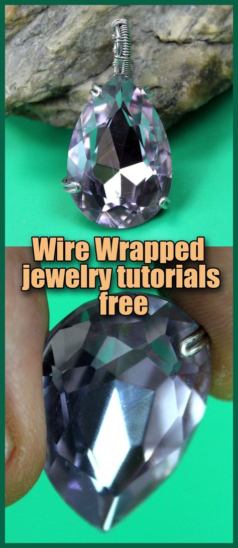 Wire wrapped faceted gemstones. How to Wire Wrap a Faceted Gemstone Pendant. How To Claw Set A Stone. This step by step tutorial teaches you how to make a prong or claw setting for faceted stones. For my jewelry, I use not only cabochons of natural stones. I also often use faceted stones for pendants, rings, earrings and bracelets. There are many ways to attach faceted stones with wire. So, today I will tell you something new about Wire wrapped faceted gemstones. Jewelry Tutorials Free, Wire Weaving Tutorial, Wire Wrapped Stone Jewelry, Wire Tutorials, Gem Crafts, Diy Jewelry Holder, Wire Wrapped Jewelry Tutorials, Pendant Tutorial, Wire Jewelry Tutorial