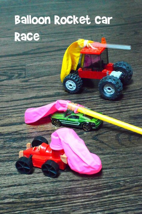 Balloon Car Engineering | Air Pressure Science STEM Balloon Powered Car, Rocket Car, Balloon Rocket, School Science Projects, Stem Experiments, Balloon Cars, Car Activities, Kid Science, Stem Activity