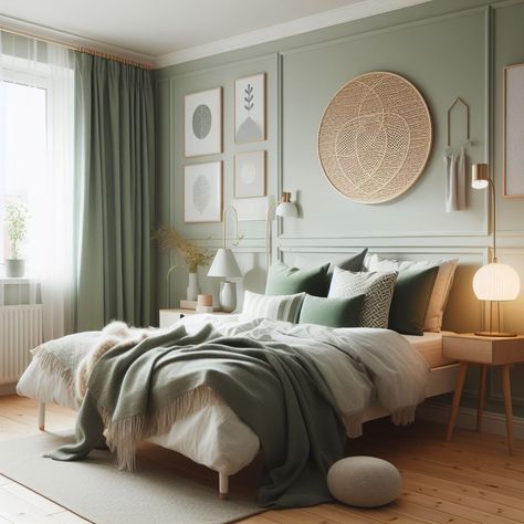 Sage Green Bedroom Wallpaper, Luxury Green Bedroom, Bedroom Ideas For Small Rooms Cozy, Bedroom Decor For Small Rooms, Gorgeous Bed, Sage Green Bedroom, Bedroom Renovation, Teen Bedroom Decor, Living Room Green