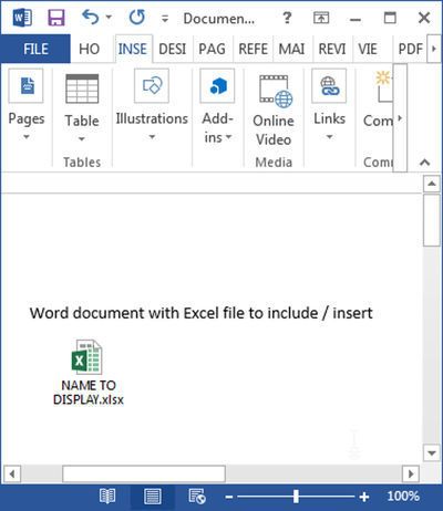 Inserting a Microsoft Excel spreadsheet in a Word document is pretty simple. In short, use the INSERT > Text > Object > Object... menu, select Create from File, select the file on the computer, and click OK. That's it, you have an embed Excel in Word!... Study System, Smart Study, Excel For Beginners, Mail Merge, Microsoft Word Document, Insert Text, Word Document, Ways Of Learning, Word File