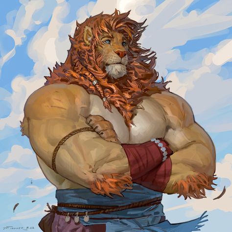 (1) Taran Fiddler on Twitter: "Breezy Lionman for the round brush challenge 🦁✨ https://t.co/KfElzQSrff" / Twitter Taran Fiddler, Lion Man, Dnd Art, Animals Artwork, Arte Animal, Dnd Characters, Fantasy Creatures, Insta Art, Animal Drawings