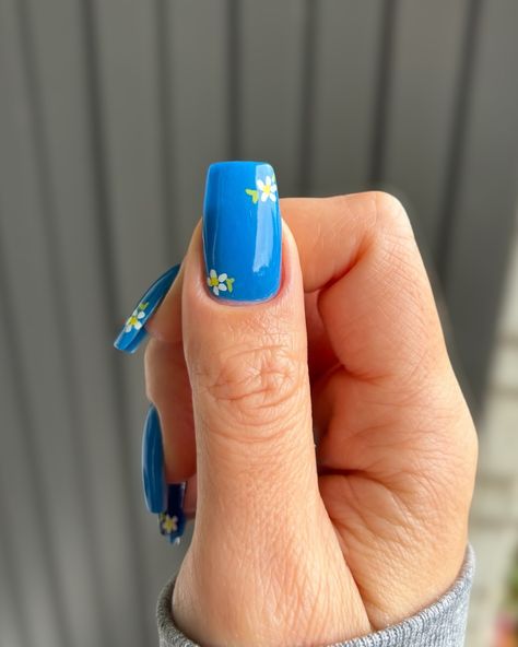 🦋New dip powder nails using @glamrdip liquids and the shades: #Undone (cerulean blue) #Dusk (dary navy) & their acrylic nail art liners. . . . #nails #nailart #naildesign #nailinspo #longnails #squarenails #bluenails #flowernails #dippowdernails #dipnails #acrylicnails #prettynails #simplenails #easynailart #glamrdip #nailthemani #diynails #cutenails #nailtrends #manicure Cerulean Blue, Blue Daisy, Dip Powder Nails, Acrylic Nail Art, Dip Powder, Easy Nail Art, Powder Nails, Square Nails, Flower Nails