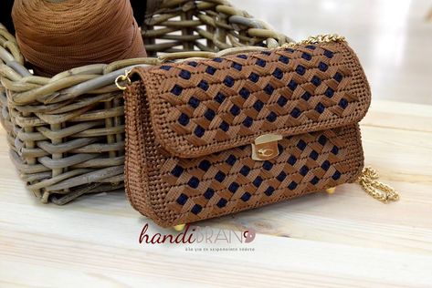 handibrand handmade bag Plastic Canvas Patterns Free Easy, Plastic Canvas Box Patterns, Crochet Hand Bags, Leather Bag Tutorial, Canvas Bag Diy, Crochet Backpack Pattern, Diy Crochet Bag, Crochet Bag Tutorials, Plastic Canvas Patterns Free