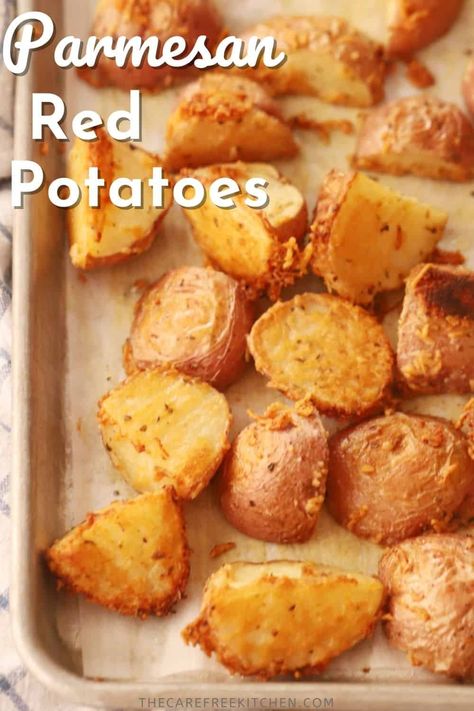 Parmesan Roasted Red Potatoes, Potatoes Parmesan, Lyonnaise Potatoes, Oven Roasted Red Potatoes, Parmesan Shrimp, Garlic Parmesan Shrimp, Red Potato Recipes, Best Baked Potato, Best Potato Recipes