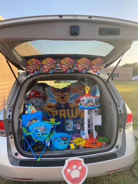 Paw Patrol Trunk Or Treat Ideas For Suv, Paw Patrol Trunk Or Treat Ideas For Cars, Trunk Or Treat Paw Patrol, Paw Patrol Trunk Or Treat Ideas, Paw Patrol Trunk Or Treat, Monster Jam Trunk Or Treat, Halloween Jeep Decorations Trunk Or Treat, Halloween Car Decorations Trunks, Paw Patrol Vehicles