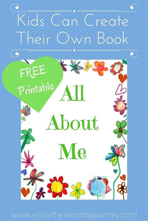 Your children can create an All About Me book with this flexible template. FREE Printable with an adorable cover! All About Me Cover Page, About Me Book Preschool, All About Me Book Printable Free, All About Me Template Printables Free, All About Me Booklet, All About Me Printable, All About Me Book, First Day Activities, All About Me Preschool