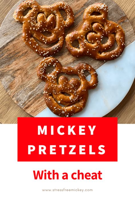 Mickey Mouse Pretzels, Mickey Pretzel, Disneyland Party, Disney World Birthday, Mickey Baby Showers, Pizza Crust Dough, Pretzel Dough, Recipe Tea Towel, Disney On A Budget