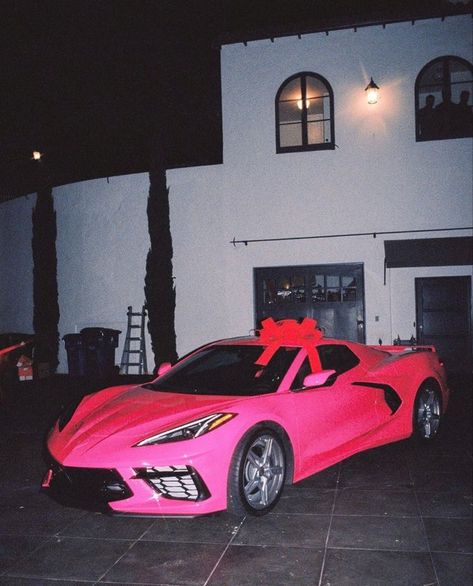 Hot Pink Cars, Driving Fast, Pink Corvette, C8 Corvette, Barbie Car, Purple Car, Motorcycle Aesthetic, Car Tattoos, Lux Cars