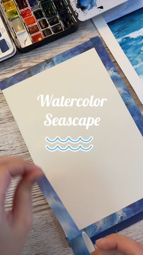 Jim Wildman | Dive into the serene world of seascape watercolor painting with my top tip! 🌊🎨 Unleash your creativity and learn how to capture the beauty… | Instagram Paint A Seascape, Water Colour Art Landscape, Watercolor Scenery Painting, Watercolor Seascapes, Seascape Watercolor, Ocean Landscape Painting, Watercolor Pencil Art, Watercolour Cards, Watercolor Scenery