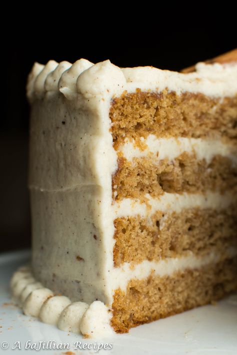 Apple Layer Cake, Spiced Buttercream, Cake Portions, Fig Cake, Spiced Butter, Whipped Frosting, Crumble Cake, Vanilla Chai, Vanilla Cake Recipe