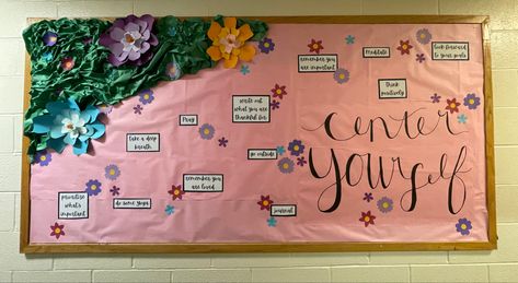 Floral Bulletin Board, Mental Health Ra Bulletin Board, Flower Door Decs Ra, Inclusivity Bulletin Board Ra, Ra Bulletin Boards Spring Semester, Garden Bulletin Boards, Finals Bulletin Board Ra, Res Life Door Decs, Classroom Prep