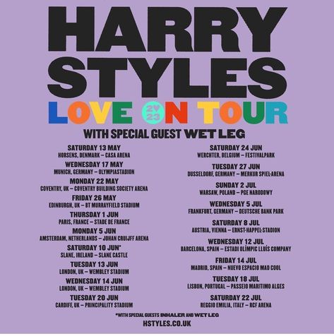 HS LOT 2023 ✨🤍 #harry #styles #hs #loveontour23 #lot2023 #lot23 #2023 #23 #barcelona #brcln #12 #julio Harry Styles 2023, Harry Styles London, Harry Styles Songs, Harry Styles Tour, Harry Styles Concert, Europe Tours, Song List, Tour Posters, Harry Styles Love On Tour