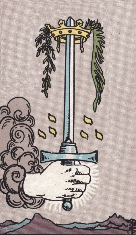 Rider Waite Smith Ace of Swords Tarot Card Meaning Ace Of Swords Tarot, Rider Waite Tarot Cards, Ace Of Swords, Animal Tarot, Tarot Tattoo, Swords Tarot, Fortune Telling Cards, Rider Waite Tarot, Deeper Meaning