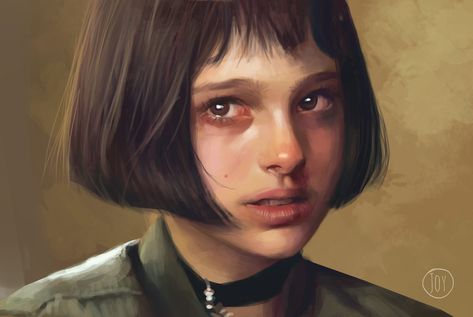 ArtStation - I've seen better days - Mathilda portrait, Joy Brasilino Better Days, Matilda, The Professional, Digital Painting, Short Hair, Hair, On Instagram, Instagram, Leon