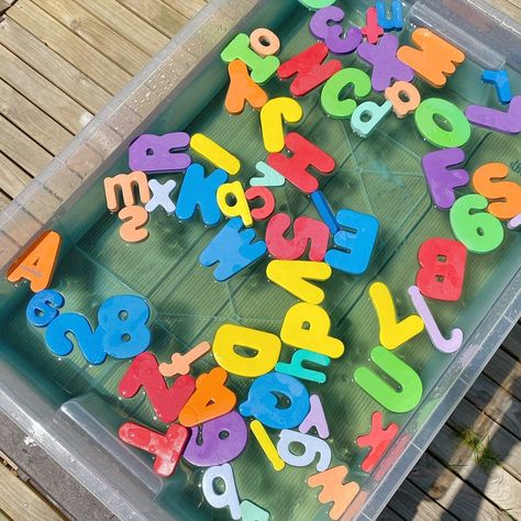 Jennifer @little_play_ideas on Instagram: “Combining water play and foam letters for some alphabet sensory fun.⁣ ⁣ My five year old realised they would stick on the blackboard the…” Season Activities, Identifying Letters, Mario Plush, Seasons Activities, Foam Letters, Water Play, Play Ideas, In Water, Fall Season