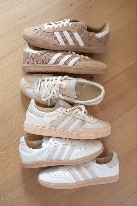 Buy Samba OG 'Cardboard' - IG1379 curated on LTK Womens Samba Adidas, Adidas Samba Tan, Tan Sambas Adidas Women Outfit, Adidas Shoes Women Samba, Og Samba Outfit, Beige Sambas, Cream Sambas, Cute Sambas, How To Style Adidas Samba