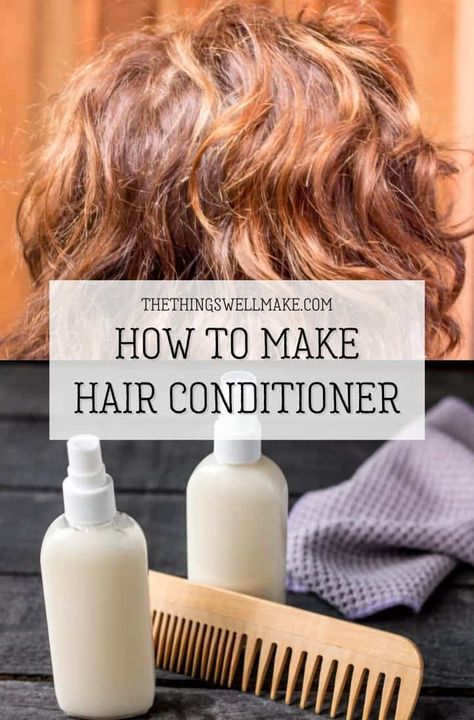 Take control of the ingredients that go into your hair products by making them at home. This easy, DIY hair conditioner uses natural ingredients to leave your hair feeling soft and tangle free, and is light enough to use as a leave-in conditioner too. #DIY #Conditioner #haircare #natural #essentialoils Home Made Conditioner For Hair, How To Make Conditioner, Damaged Hair Remedies, Hair Conditioner Recipe, Homemade Hair Conditioner, Diy Hair Conditioner, Easy Diy Hair, Diy Shampoo Recipe, Haircare Natural