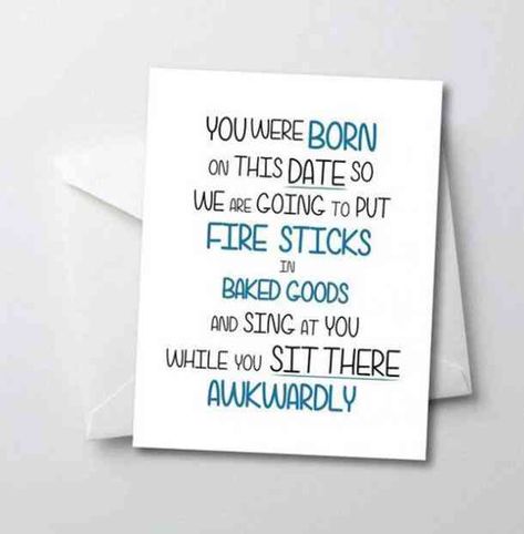 Sarcastic Birthday, Happy Birthday Card Funny, Happy Birthday Quotes Funny, Birthday Quotes Funny, Card Sayings, Funny Happy Birthday, Birthday Cards For Friends, Cadeau Diy, Happy Birthday Quotes